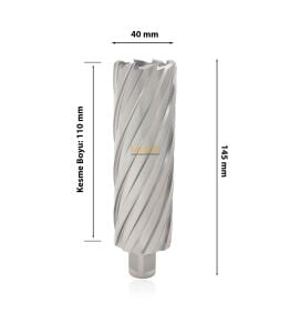 3Keego 40 x 110 mm HSS Uzun Manyetik Matkap Ucu SHC110