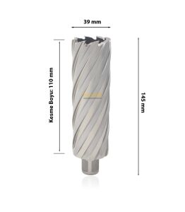 3Keego 39 x 110 mm HSS Uzun Manyetik Matkap Ucu SHC110