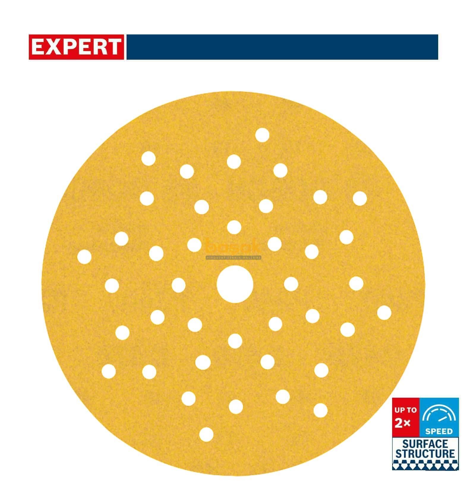 Bosch Expert C470 125 mm 240 kum Çok Delikli Zımpara Kağıdı 50'li 2608901132