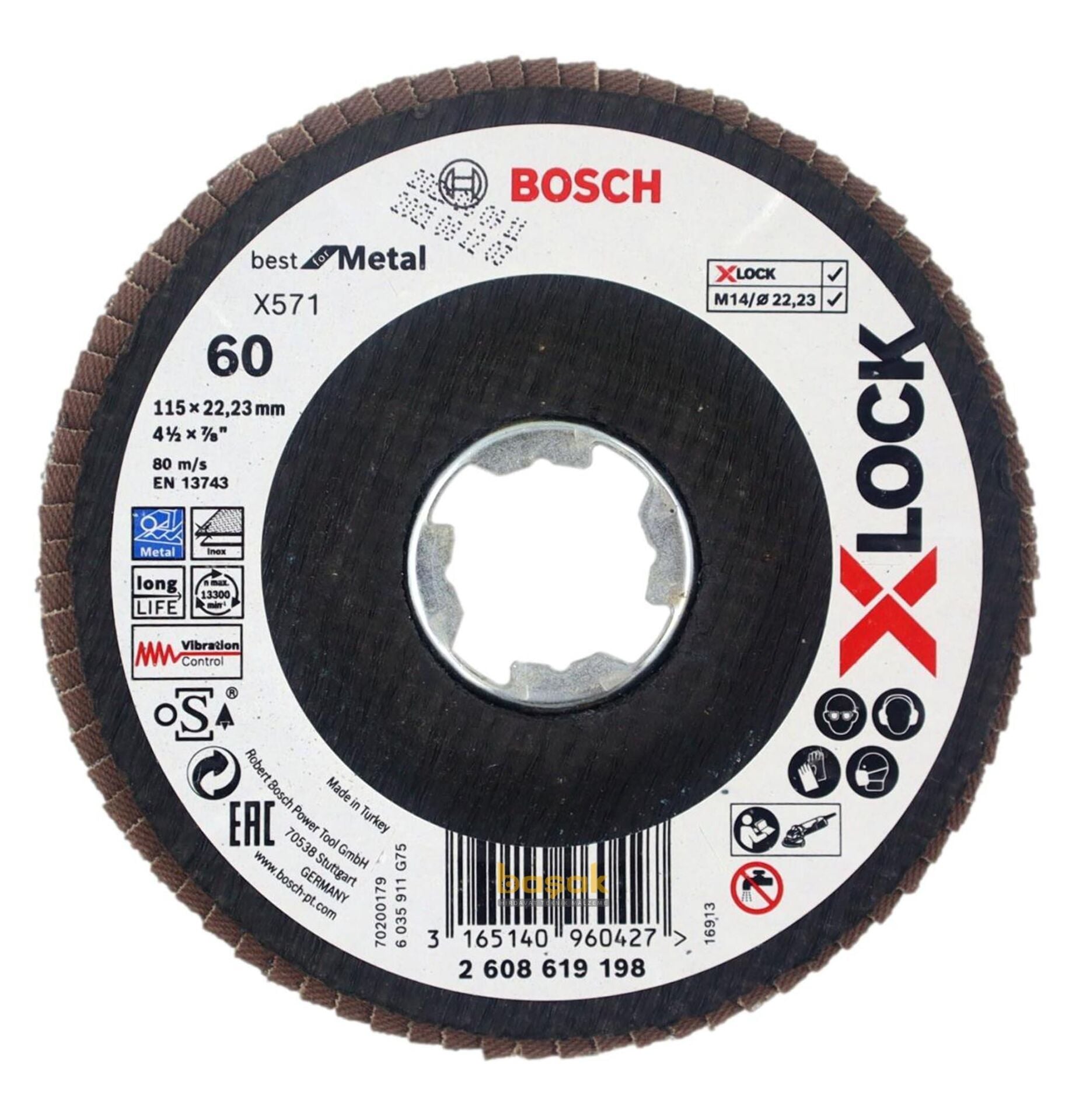 Bosch X-LOCK 115 mm 60 Kum Best Serisi Metal Flap Disk 2608619198