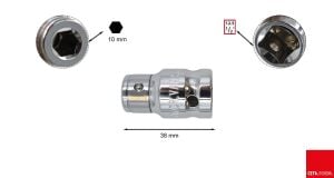 Ceta Form 10 mm Bitsler Uçlar için 1/2 Lokma Adaptörü’ BT/8008