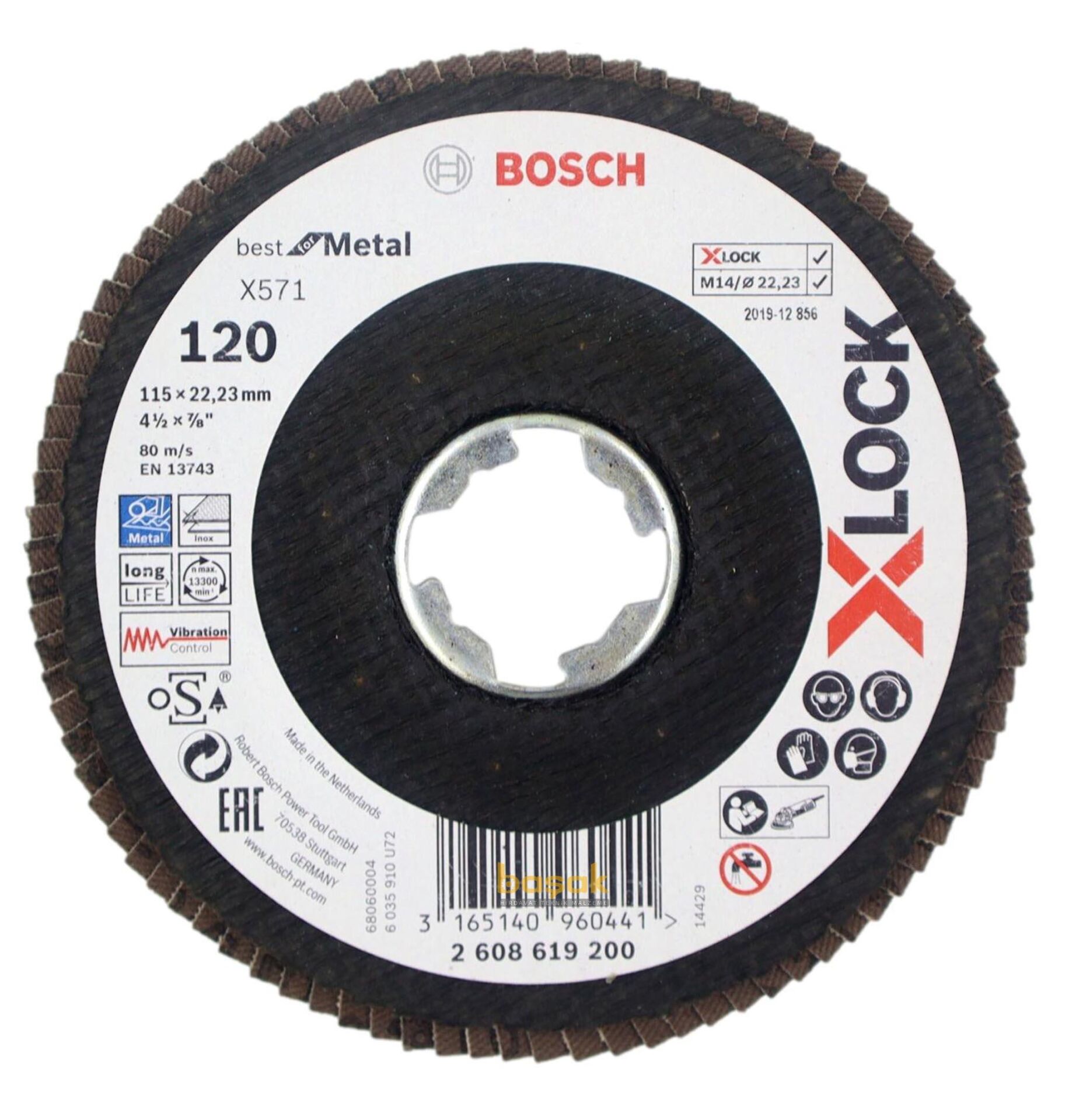 その他 B101153 Bosch X-LOCK 115 mm 120 Kum Best Serisi Metal Flap Disk 2608619200