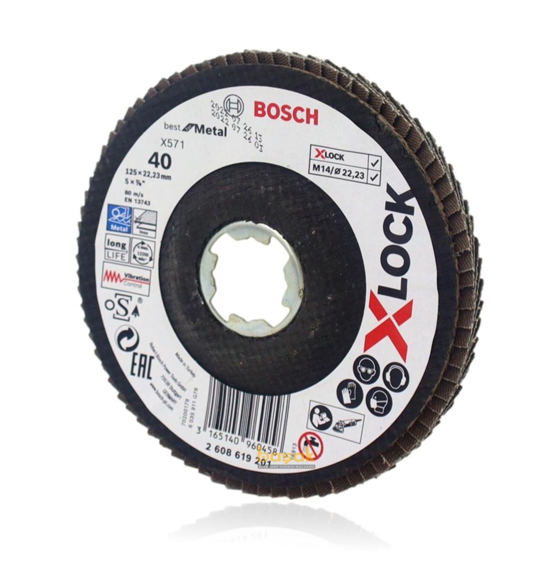 Bosch X-LOCK 125 mm 40 Kum Best Serisi Metal Flap Disk 2608619201