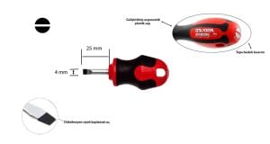 Ceta Form 4x25 mm Topaç Düz Tornavida F10-040-025