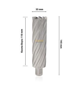 3Keego 35 x 110 mm HSS Uzun Manyetik Matkap Ucu SHC110