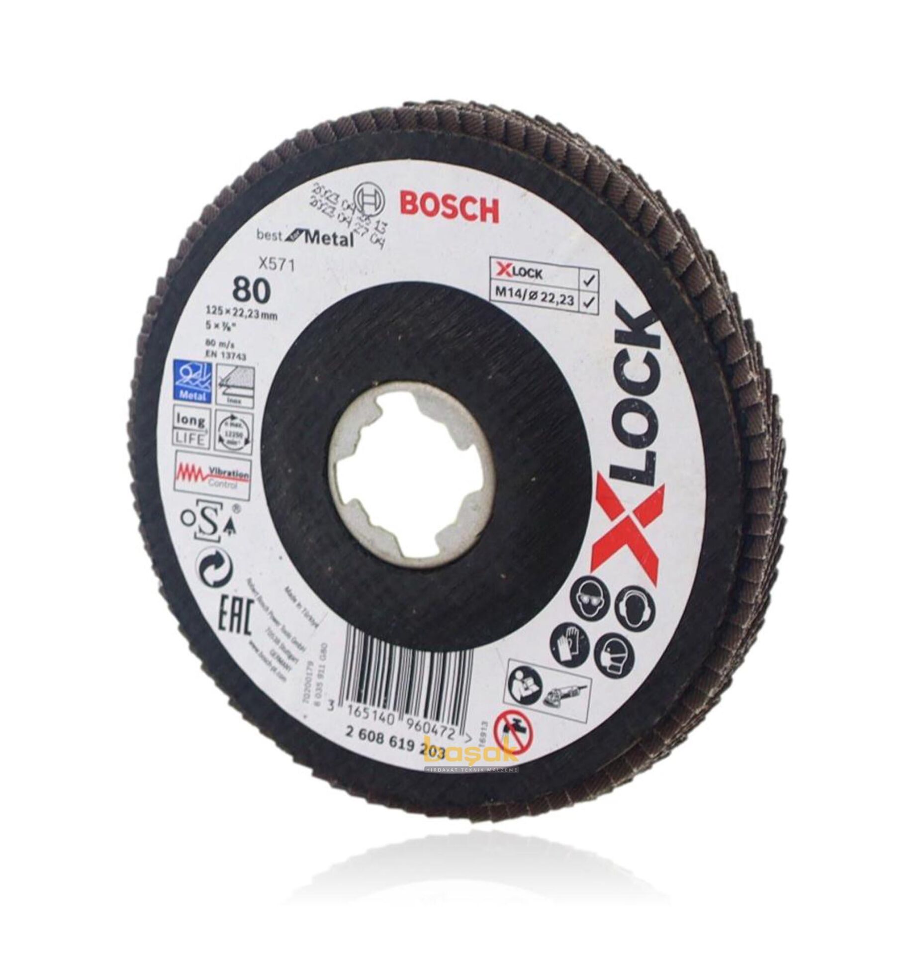 Bosch X-LOCK 125 mm 80 Kum Best Serisi Metal Flap Disk 2608619203