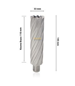 3Keego 33 x 110 mm HSS Uzun Manyetik Matkap Ucu SHC110