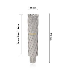 3Keego 31 x 110 mm HSS Uzun Manyetik Matkap Ucu SHC110