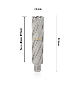 3Keego 30 x 110 mm HSS Uzun Manyetik Matkap Ucu SHC110