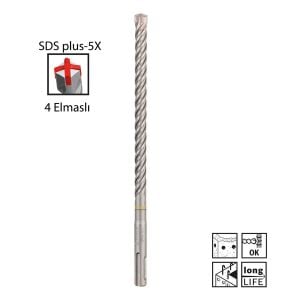 Bosch SDS Plus-5X 10 x 210 mm Dört Elmaslı Matkap Ucu 2608833799