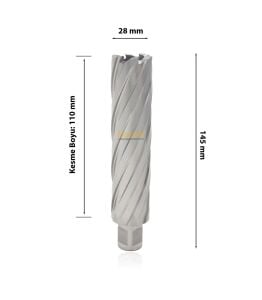 3Keego 28 x 110 mm HSS Uzun Manyetik Matkap Ucu SHC110