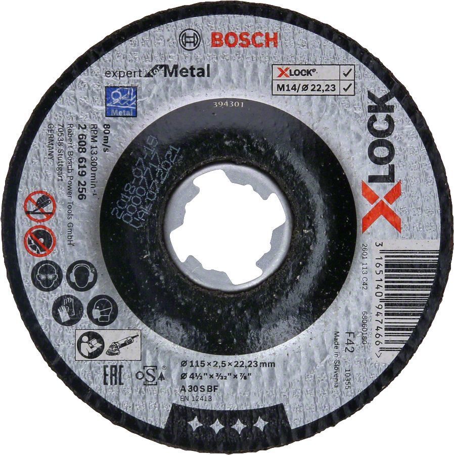 Bosch X-LOCK 115*2,5 mm Expert Serisi Bombeli Metal Kesme Taşı 2608619256