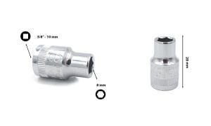 Ceta Form 8 mm 3/8” 6 Köşe Lokma Anahtar C12-H08