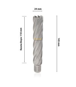 3Keego 24 x 110 mm HSS Uzun Manyetik Matkap Ucu SHC110