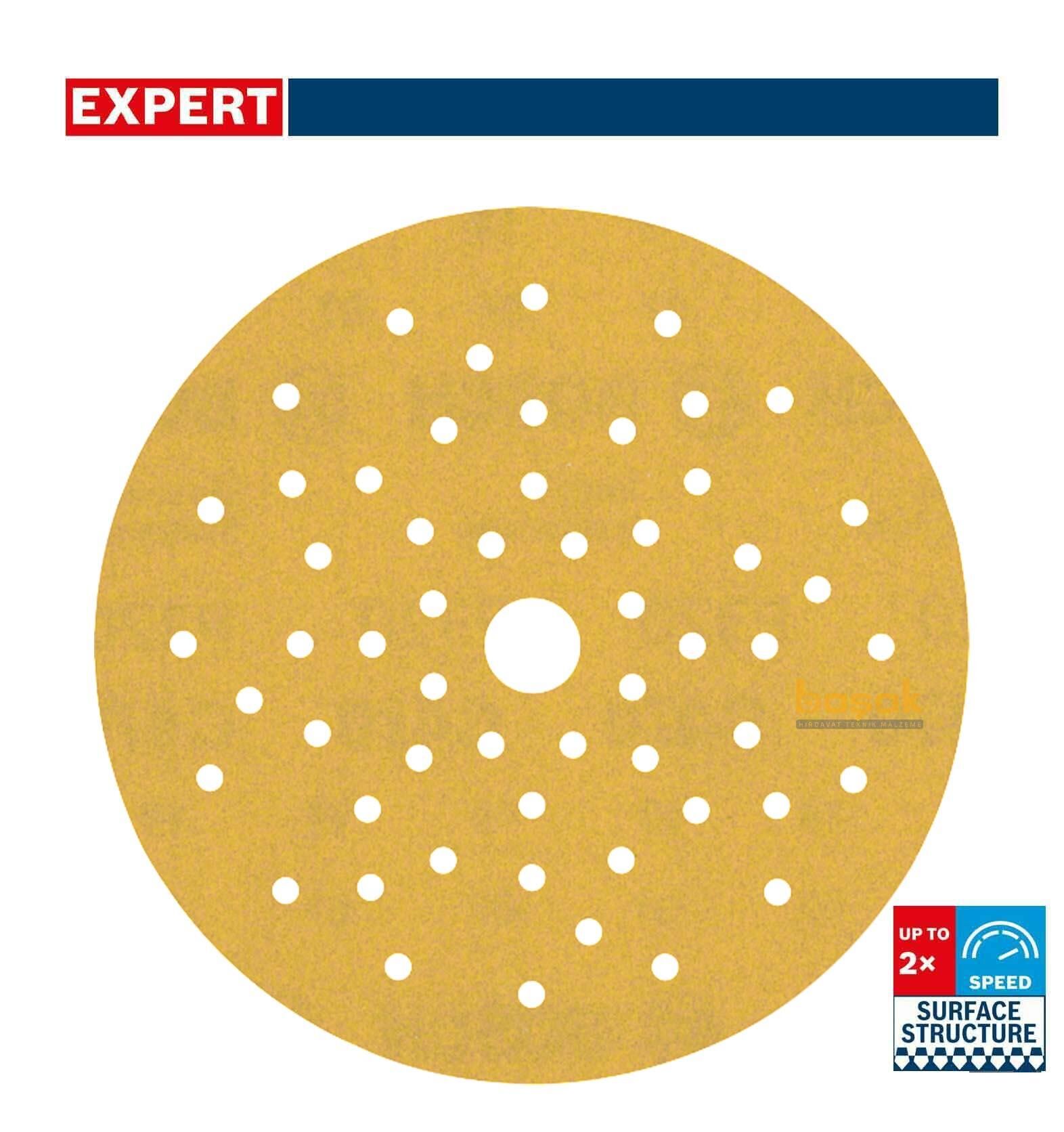 Bosch Expert C470 150 mm 320 kum Çok Delikli Zımpara Kağıdı 50'li 2608901144