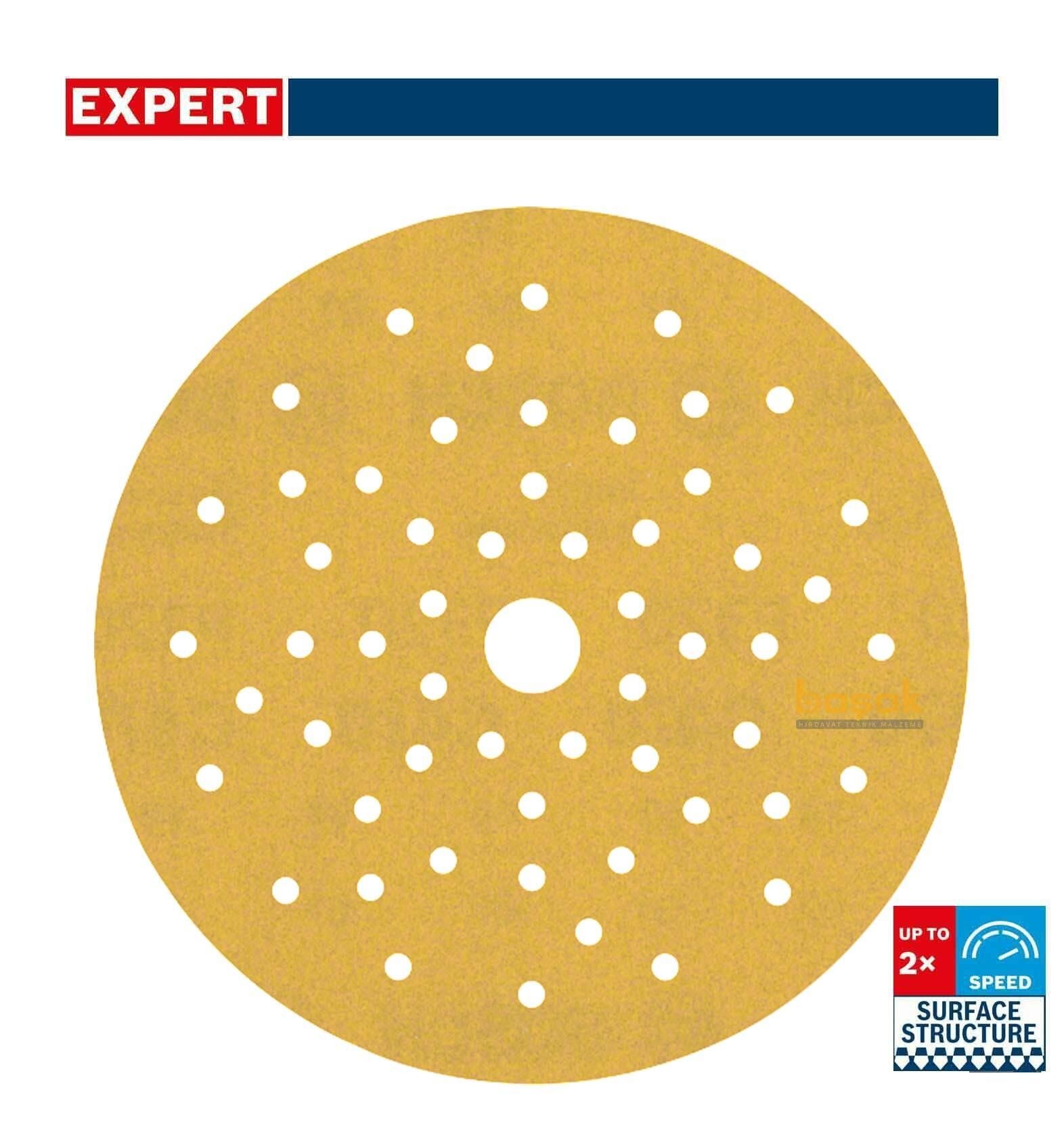 Bosch Expert C470 150 mm 320 kum Çok Delikli Zımpara Kağıdı 50'li 2608901144