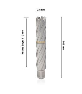 3Keego 23 x 110 mm HSS Uzun Manyetik Matkap Ucu SHC110