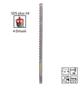 Bosch SDS Plus-5X 11 x 260 mm Dört Elmaslı Matkap Ucu 2608833806