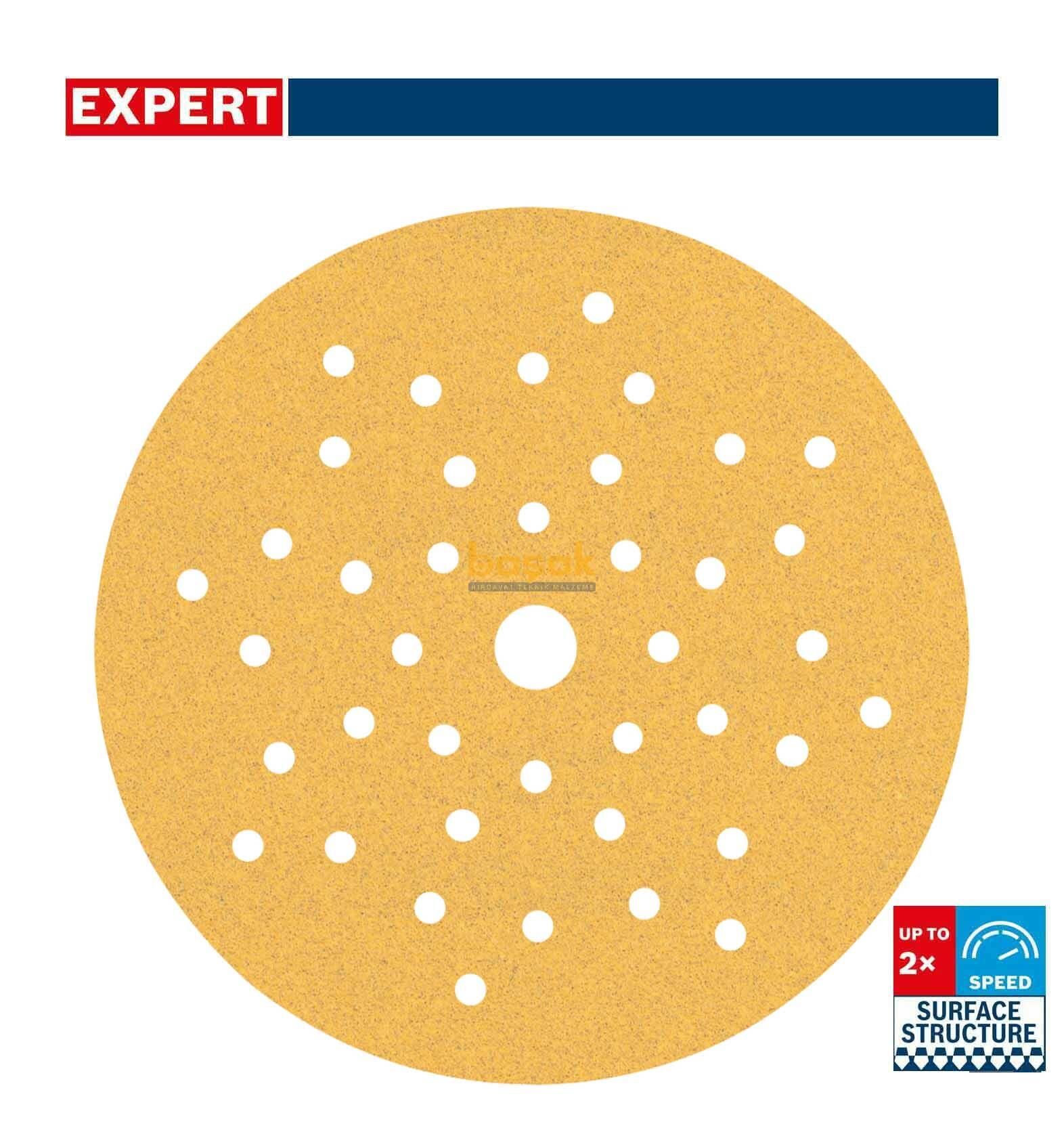 Bosch Expert C470 125 mm 100 kum Çok Delikli Zımpara Kağıdı 50'li 2608901127