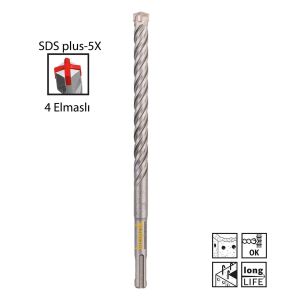 Bosch SDS Plus-5X 12 x 210 mm Dört Elmaslı Matkap Ucu 2608833808