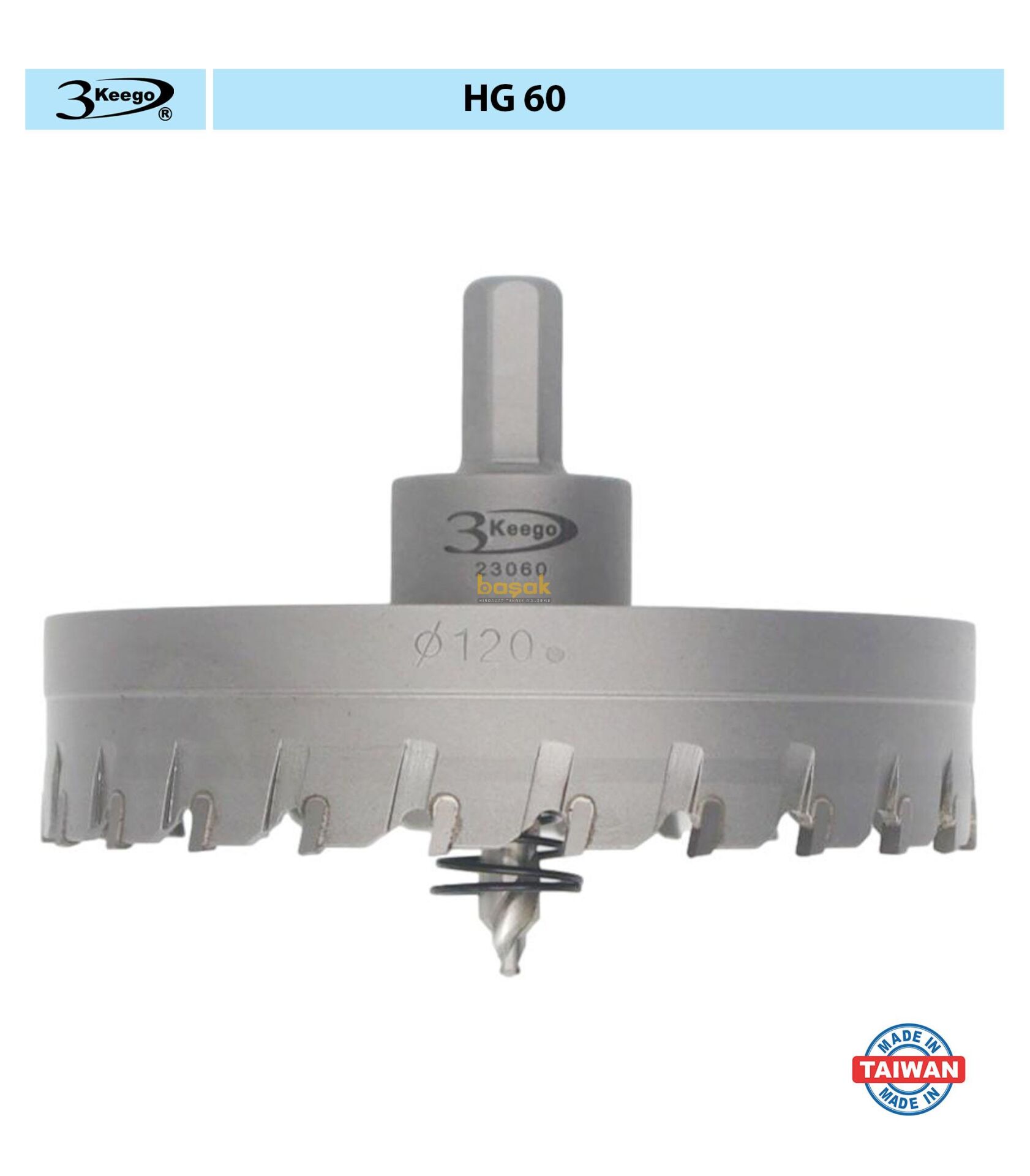 3Keego 120 mm TCT Elmas Uçlu Panç HG60