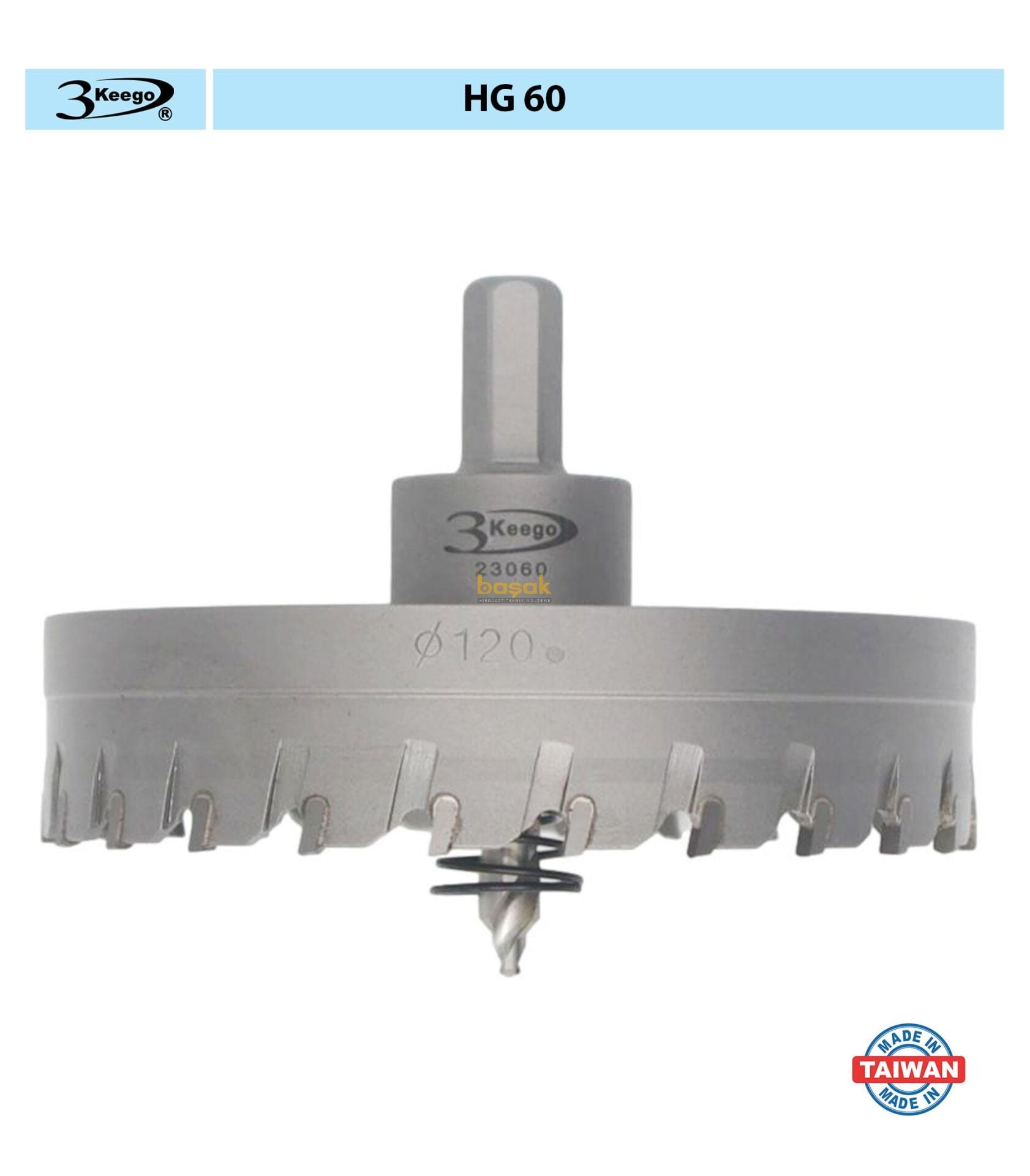3Keego 120 mm TCT Elmas Uçlu Panç HG60 | 3KEEGO | HG 60 Delik Açma