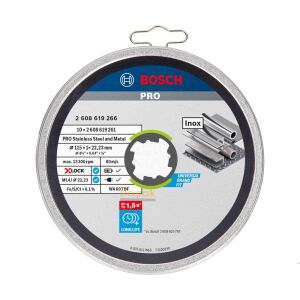 Bosch X-LOCK 115 x 1mm Inox-Paslanmaz Kesme Taşı 10'lu 2608619266