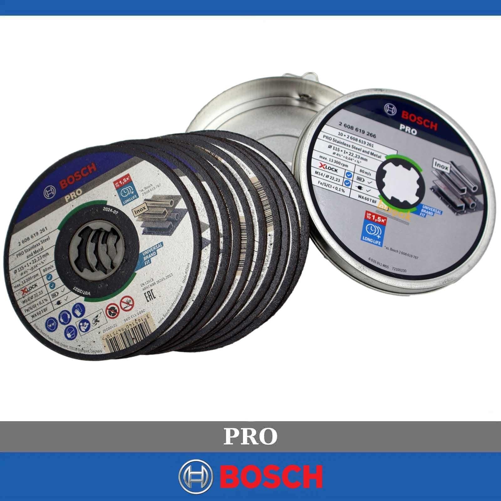 6 キルト様14点 Bosch X-LOCK 115 x 1mm Inox-Paslanmaz Kesme Taşı 10'lu 2608619266
