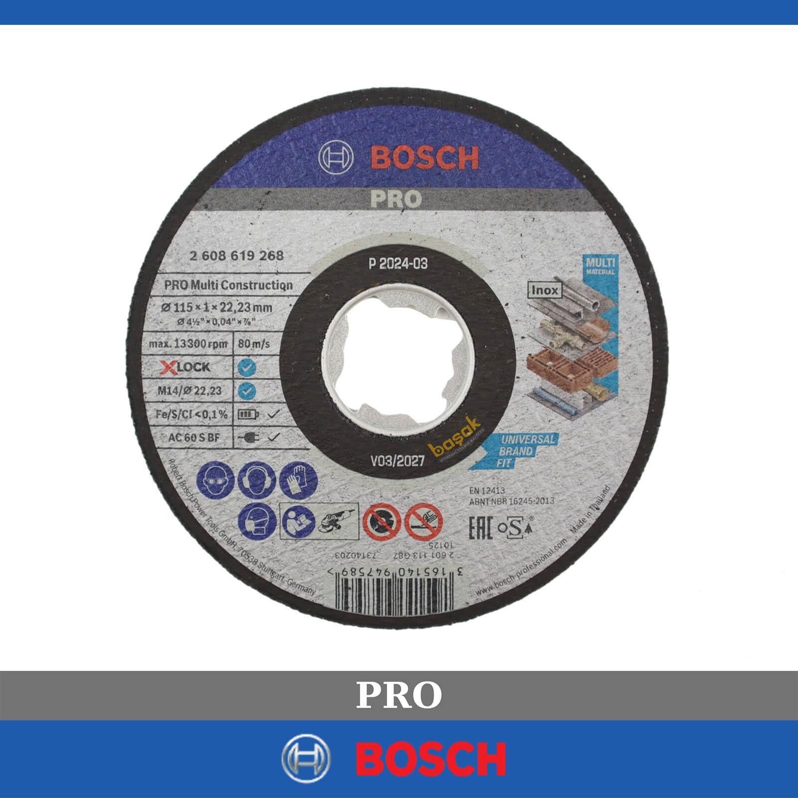 Bosch X-LOCK 115*1,0 mm Çoklu Malzemeler İçin Düz Kesme Taşı 2608619268