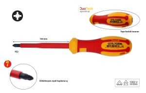 Ceta Form PZ  2 x 100 1000 volt VDE İzoleli Pozidriv Uçlu Tornavida G03-002-100