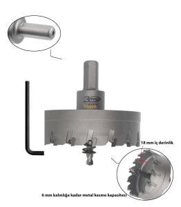 3Keego 86 mm TCT Elmas Uçlu Panç HG60