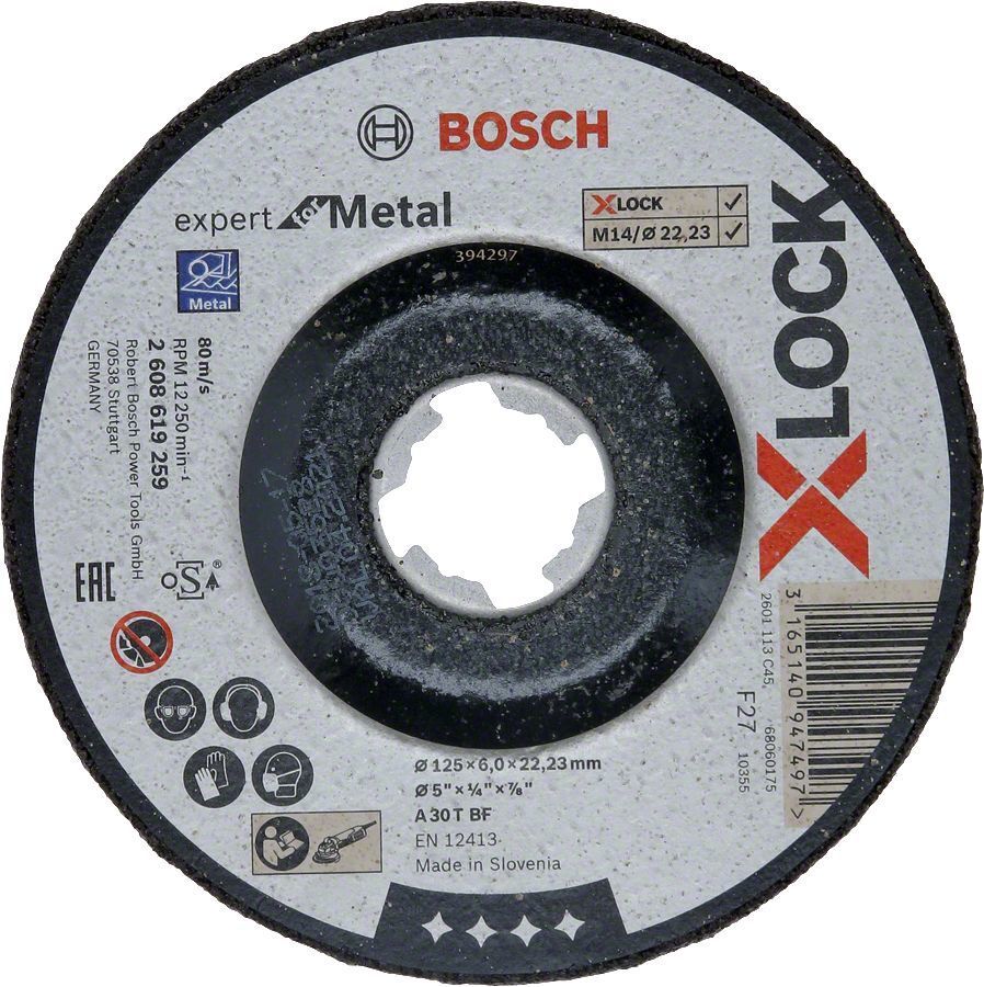 Bosch X-LOCK 125*6,0 mm Expert Serisi Bombeli Metal Taşlama Taşı 2608619259