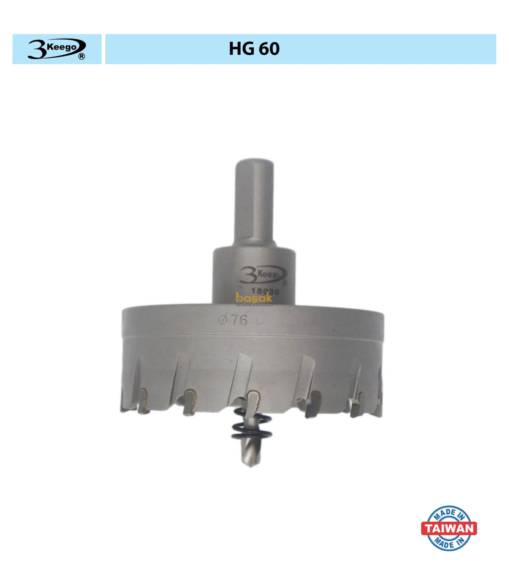 3Keego 76 mm TCT Elmas Uçlu Panç HG60