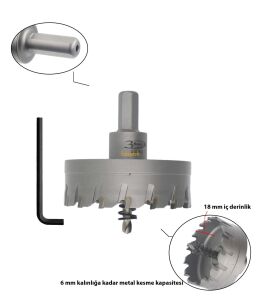 3Keego 76 mm TCT Elmas Uçlu Panç HG60