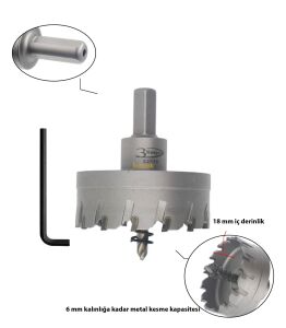 3Keego 68 mm TCT Elmas Uçlu Panç HG60