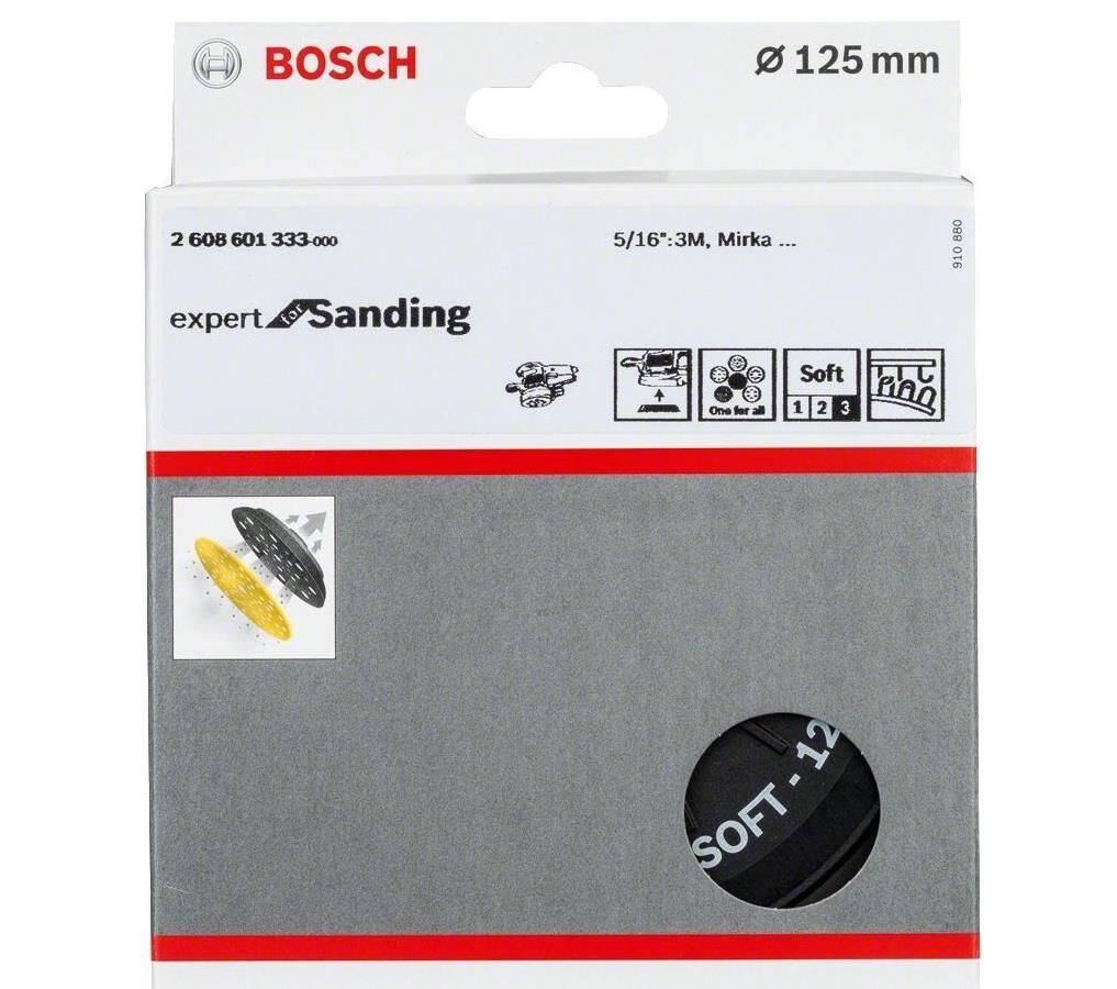 Bosch 125 mm 5/16'' Çok Delikli Zımpara Tabanı Yumuşak 2608601333