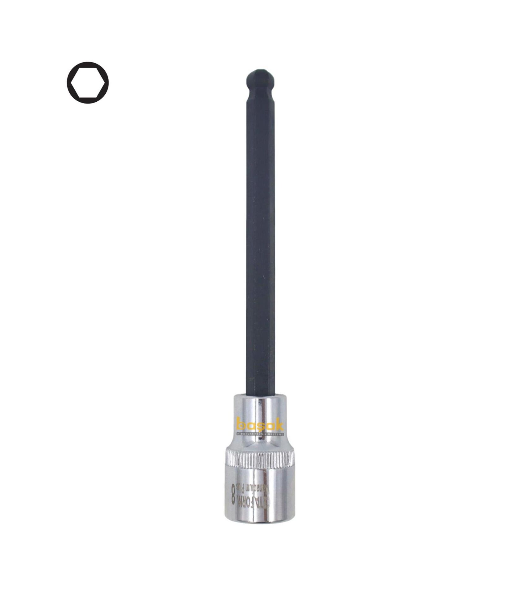 Ceta Form 1/2” 8 mm Ekstra Uzun Tip Topbaşlı Allen Uçlu Lokma C28S-HB08XL