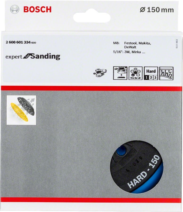 Bosch 150 mm Çok Delikli Zımpara Tabanı Sert 2608601334 | Bosch