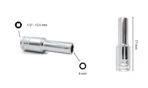 Ceta Form 8 mm 1/2” 6 Köşe Derin Lokma Anahtar C24-H08