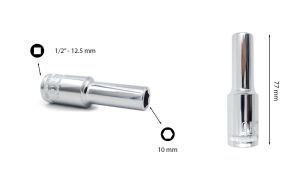 Ceta Form 10 mm 1/2” 6 Köşe Derin Lokma Anahtar C24-H10