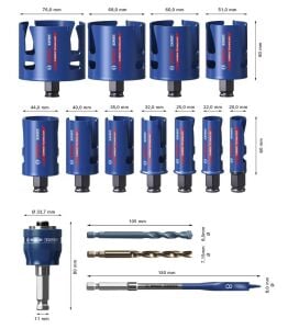 Bosch Expert 15 Parça Yapı Malzemeleri için Panç Seti 2608900489