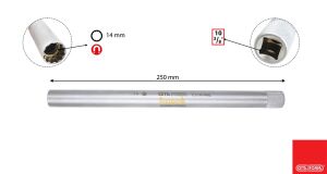 Ceta Form 14mm 3/8'' 250mm Mıknatıslı Uzun 12 Köşe Buji Lokması C17-R14ML