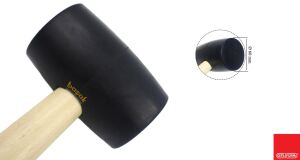 Ceta Form Ø 60 mm Ağaç Saplı Lastik Tokmak L16-40