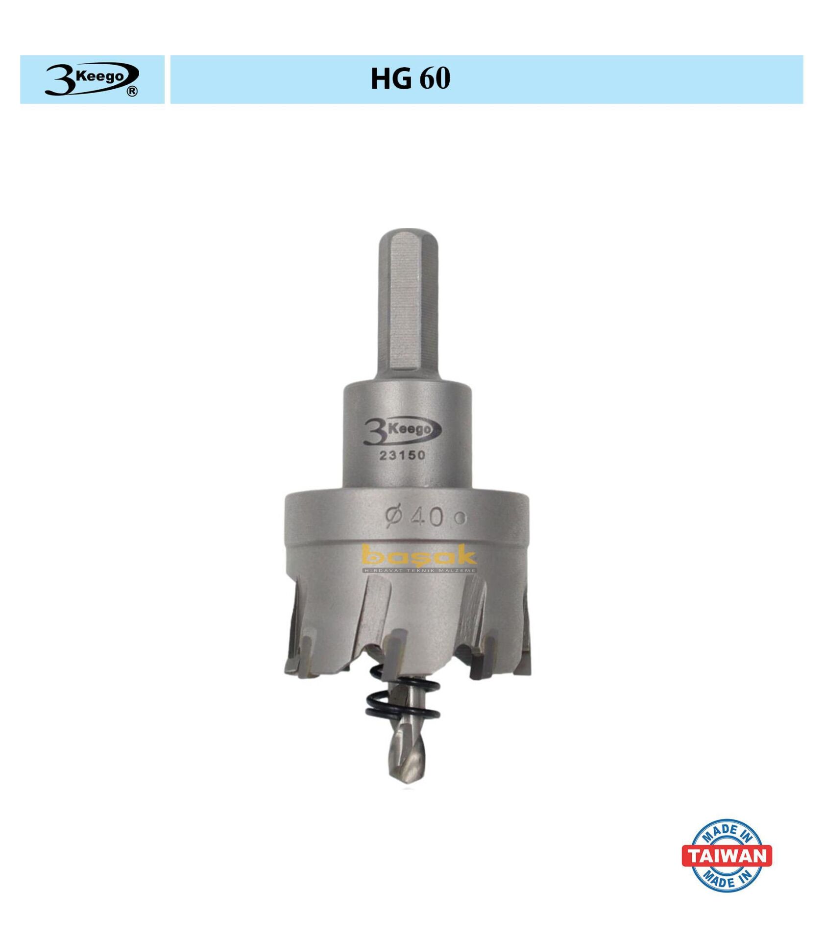 3Keego 40 mm TCT Elmas Uçlu Panç HG60