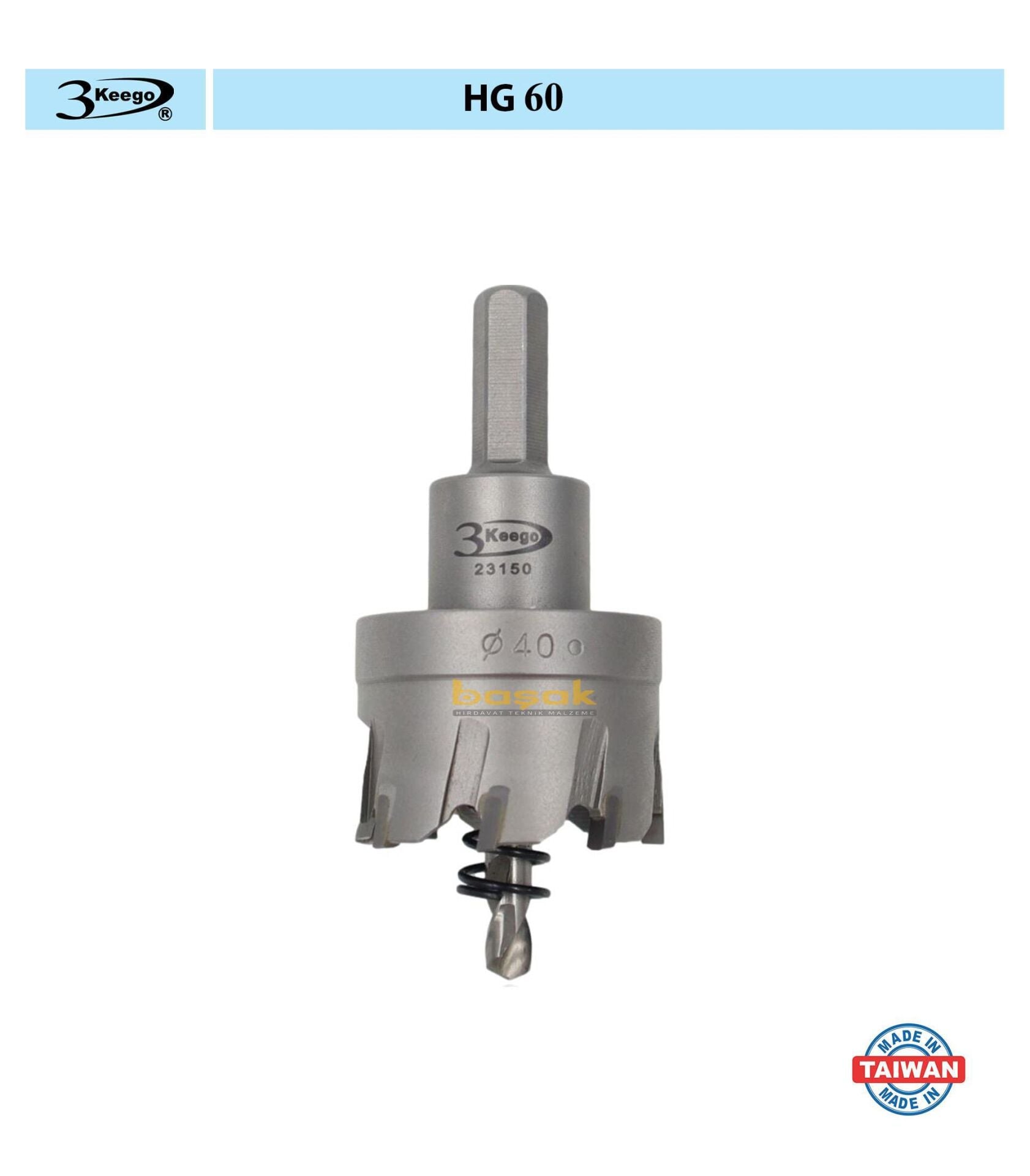 3Keego 40 mm TCT Elmas Uçlu Panç HG60