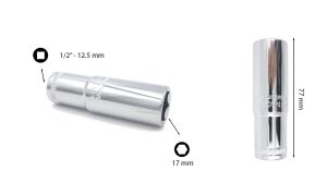 Ceta Form 17 mm 1/2” 6 Köşe Derin Lokma Anahtar C24-H17