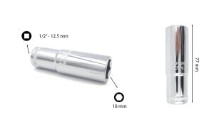 Ceta Form 18 mm 1/2” 6 Köşe Derin Lokma Anahtar C24-H18