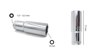 Ceta Form 19 mm 1/2” 6 Köşe Derin Lokma Anahtar C24-H19
