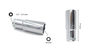 Ceta Form 20 mm 1/2” 6 Köşe Derin Lokma Anahtar C24-H20