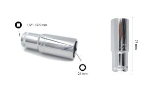 Ceta Form 21 mm 1/2” 6 Köşe Derin Lokma Anahtar C24-H21